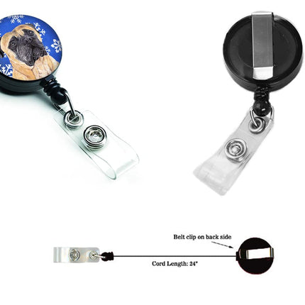 Caroline's Treasures Mastiff Winter Snowflakes Holiday Retractable Badge Reel, Multicolor (SC9385BR)