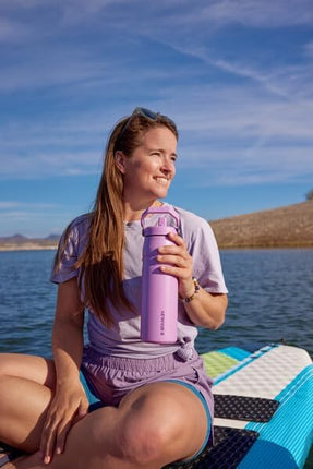 Bouteille d'eau Stanley IceFlow Flip Straw 2.0 1 L | Paille intégrée avec ouverture plus large | Légère et antifuite | Acier inoxydable isolé | Sans BPA | Pomelo