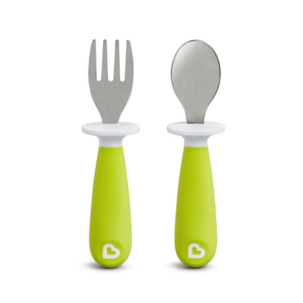 Munchkin Raise Toddler Fork & Spoon Set, Green