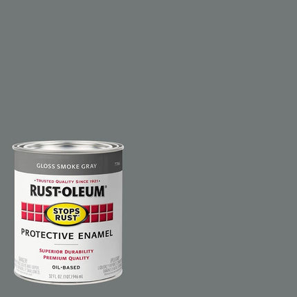 Rust-Oleum 7786502 Protective Enamel Paint Stops Rust, 32-Ounce, Gloss Smoke Gray