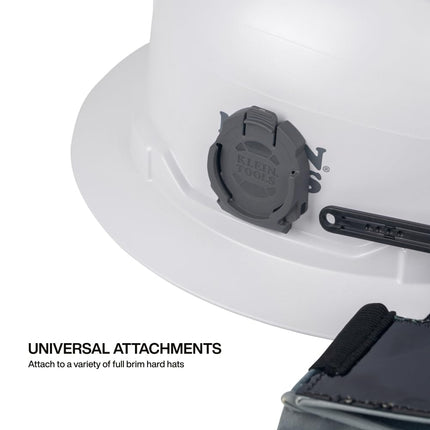 Klein Tools FR03011 Flame-Reistant Full Brim Sombrero with Tinted Lens Outdoor Sun Hat with Neck Shade, Hard Hat Accessory, 50-Plus UPF Protection, Fire Resistant Fabric, Universal Attachments