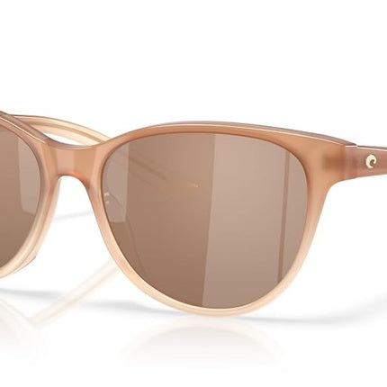 Costa Del Mar Women's Catherine Sunglasses, Sandbar/Copper Silver Mirrored Polarized 580g, 57 mm