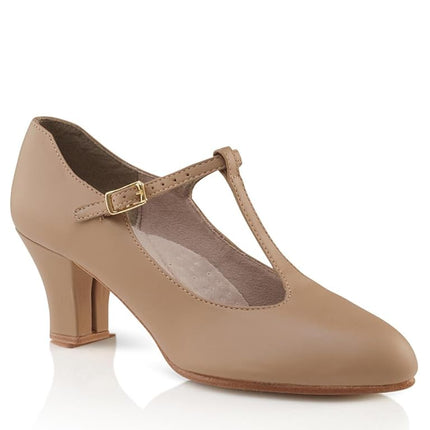 Capezio Jr. Footlight T-Strap Character Shoe, Caramel, 11.5 M