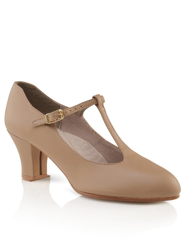 Capezio Jr. Footlight T-Strap Character Shoe, Caramel, 11.5 M