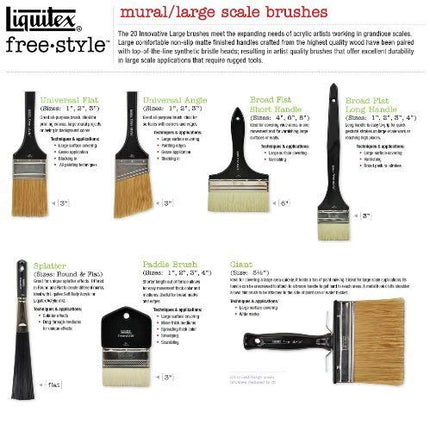 Pinceau Liquitex Freestyle grandes surfaces, plat à éclaboussures