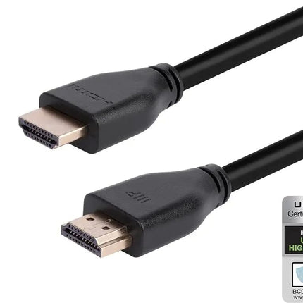Monoprice 8K Certified Ultra High Speed HDMI Cable - HDMI 2.1, 8K@60Hz, 4K@120Hz, 48Gbps, HDR, VRR, CL2 in-Wall Rated, 20ft, Black