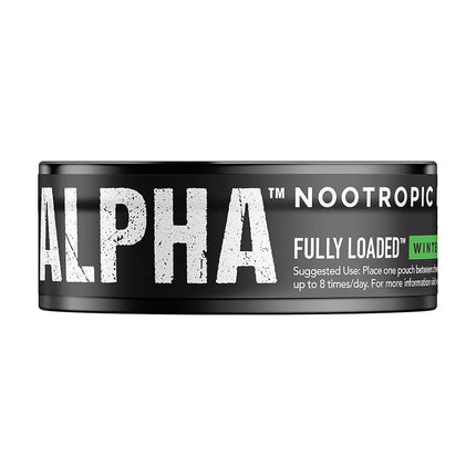 Fully Loaded Alpha Nootropic Pouches (Wintergreen) - 5 Cans - 15 Pouches per can - Effective Nootropic Delivery, Nic Pouch Replacement - Faster Absorption, Alpha GPC, L-Tyrosine, GABA