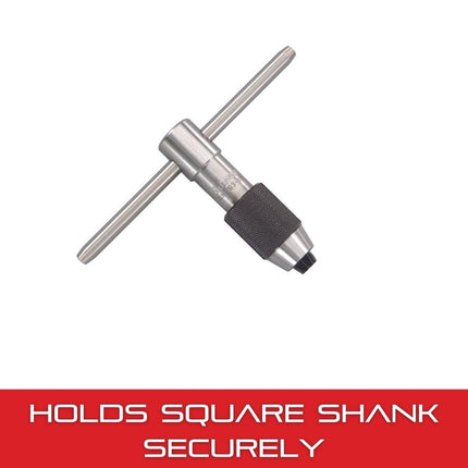 Starrett 93B T-Handle Tap Wrench, 7/32" - 7/16" Tap Size, 5/32" - 1/4" Square Shank Diameter, 2-1/2" Body Length