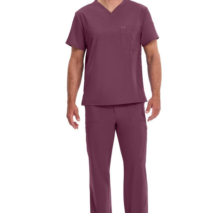 Dickies EDS Essentials Top Sanitario de Hombre con Cuello en V Color Liso Talla XL Vino