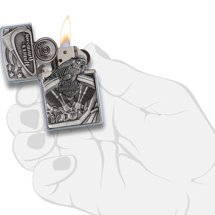 Zippo Harley Davidson Motor Flag Lighter