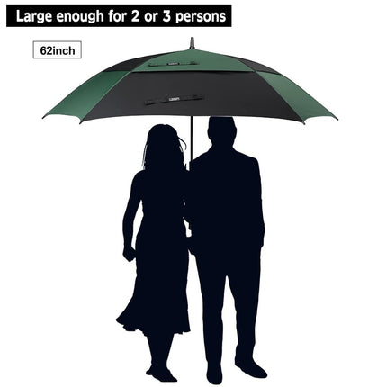 G4Free Extra Large Golf Umbrella 62/68 inch Vented Square Umbrella Windproof Auto Open Double Canopy Oversized Stick Umbrella