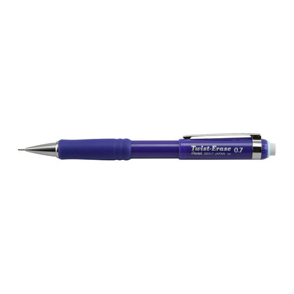 Portaminas Pentel Twist-Erase III, paquete de 12 (0.7 mm), cuerpo azul marino (QE517C)