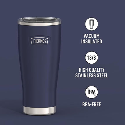 Mystic Navy-24 oz Stainless Steel Tumbler w/Slide Lock Lid