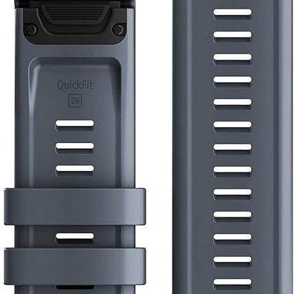 Garmin 26mm QuickFit watch band, Silicone, Granite Blue