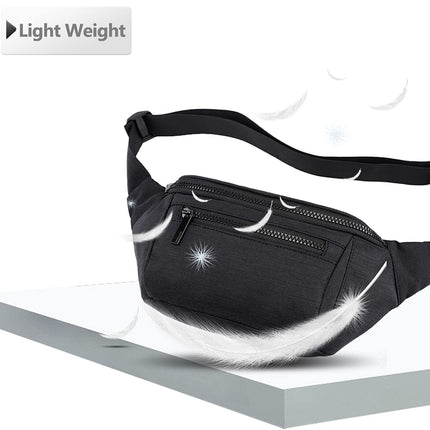AIKENDO Fanny Pack for Men Women,Crossbody Waist Bag Pack,Belt Bag for Travel Walking Running Hiking Cycling,Easy Carry Any Phone,Wallet, Black, One Size
