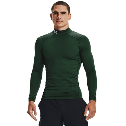 Under Armour Camiseta Térmica de Compresión para Hombre ColdGear Mock, Verde Bosque (301)/Blanco, 3XL