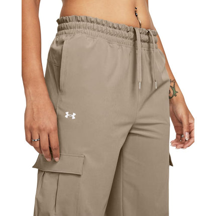 Under Armour Women's Armoursport Woven Cargo Pants, (203) Timberwolf Taupe / / White, Large