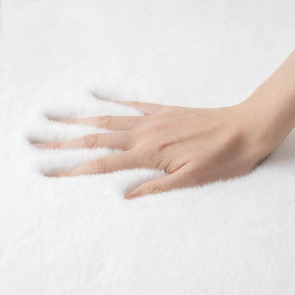 ORINOVA White Washable Furry Area Rug Runner Faux Bunny Fuzzy Fur Rugs for Bedroom Living Room 60x180cm Rug Runners for Hallways Room Decor