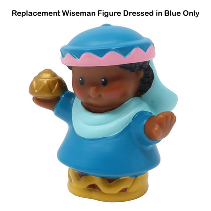Fisher-Price Replacement Part for Collectible Little People Christmas Nativity Playset 77620 - Replacement Wiseman Figure Dressed in Blue Carrying a Gift