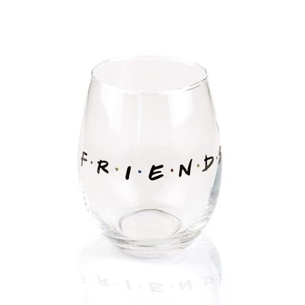 Copa de vino sin tallo Silver Buffalo Friends Doodle Logo, 590 ml
