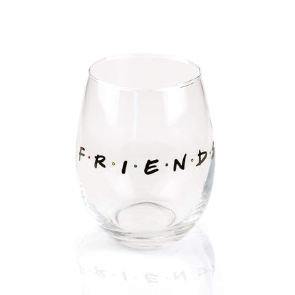 Silver Buffalo Friends Doodle Logo Stemless Wine G