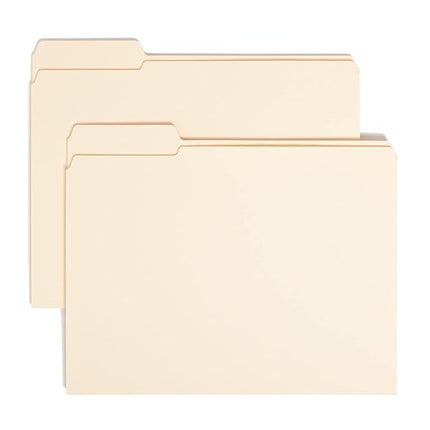 Smead 1/3-Cut Left Position File Folders, Reinforc
