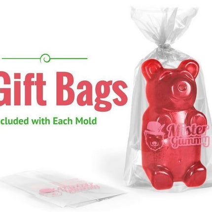 Mister Gummy DIY Giant Gummy Bear Mold by | Premium Quality Silicone + 2 Recipes and 5 Gift Bags Included | Make Big Bear Treats! (Gummy, Cakes, Breads, Chocolates, and More) (Red)