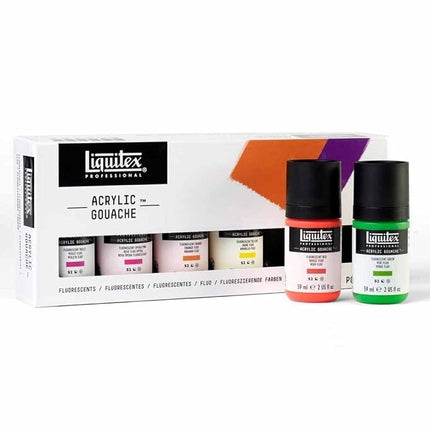 Pintura Gouache Acrílica Profesional Liquitex, 6 x 59 ml (2 oz), Set de Fluorescentes
