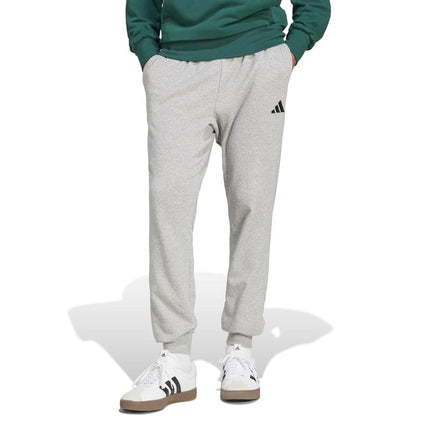 Adidas Mens Essentials Feel Cozy French Terry Pants, Medium Grey Heather/Black, XX-Small
