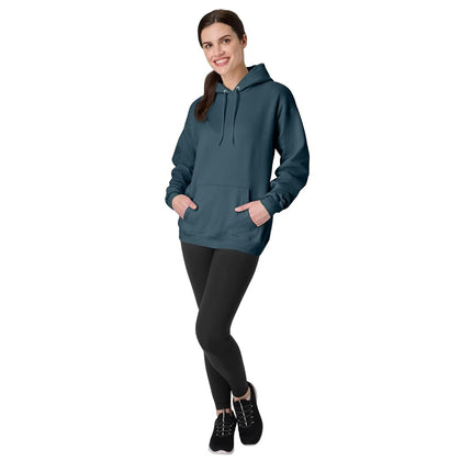 Hanes Men's Ecosmart Hoodie, Midweight Fleece Sweatshirt, Pullover Hooded Sweatshirt for Men, Metallic Teal, L