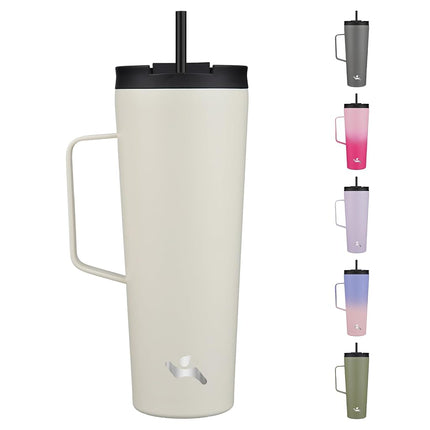 Konokyo 26 oz Insulated Tumbler with Handle & Straw, Stainless Steel Mug