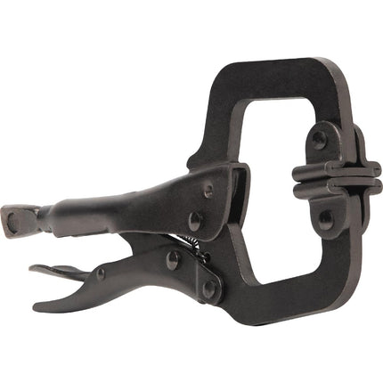 Klein Tools 38620 C-Clamp Locking Pliers with Swivel Pad Jaws, Intuitive Thumb Knob, Adjustable Clamp for Home, Shop, Woodworking, 6-Inch