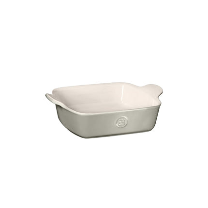 Emile Henry Hecho en Francia Clásicos Modernos Fuente de Horno Cuadrada 23 cm x 23 cm / 2 L, Gris Perla