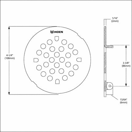 Moen 101663BN 4-1/4-Inch Snap-in Shower Drain Cover, Brushed Nickel