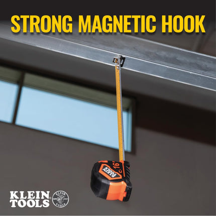 Klein Tools 9216 Tape Measure, 16-Foot Double-Hook Double-Sided Measuring Tape, Magnetic with Retraction Speed Break and Metal Belt Clip