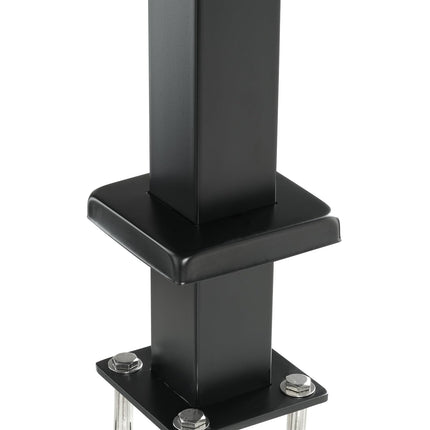 VEVOR Postes de protección Cable 106,6 x 5 x 5 cm Acero Inoxidable Columna de Barandilla Varilla Pasamanos con Soporte de Montaje para Jardín, Terraza, Exterior, Interior, Negro