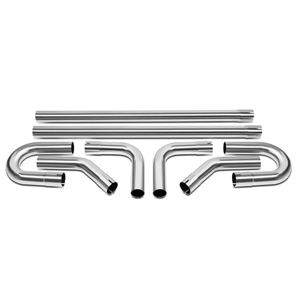 DNA MOTORING 8Pcs 3 Inches Stainless Steel DIY Custom Exhaust Tubing Mandrel Bend Pipes Straight & U-Bend Kit, Universal Fit, ZTL-30SS-8P