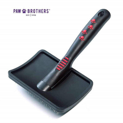 Paw Brothers Soft Pin Curved Slicker Brush for Dogs, Coated Tips, Maximum Coverage, Gentle on Skin, Size 3" x 5.5", Small