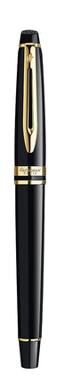 Waterman Expert Fountain Pen | Gloss Black with 23k Gold Trim | Fine Nib | Gift Box