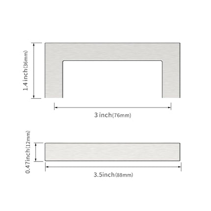 Asidrama 10 Pack 3 Inch(76mm) Brushed Satin Nickel Kitchen Cabinet Handles, Stainless Steel Cabinet Pulls Kitchen Cabinet Hardware for Cupboard Drawer Handles Dresser Pulls
