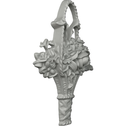 Ekena ONL04X06X01FL 4 W x 6 1/4" H x 7/8" P Flower Basket Center Onlay, Primed