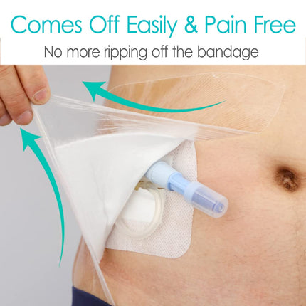 Waterproof Shower Protector | 10x12 Inch Dialysis Catheter Shower Cover Large | Without Glue in The Center for Chest Chemo Port Picc Line PD Peritoneal Dialysis Accessories Bandage (Pack of 14)