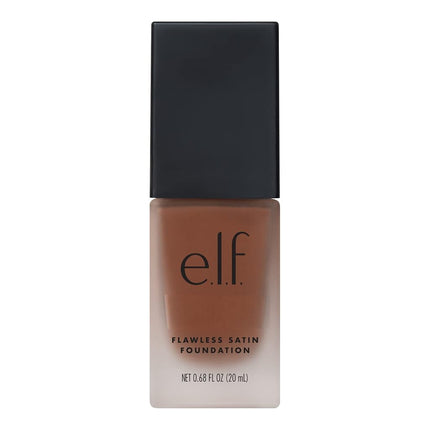 Base de maquillaje Flawless Finish de e.l.f., ligera y de cobertura media, acabado semimate, tono Chocolate, 20 ml (0.68 fl oz)