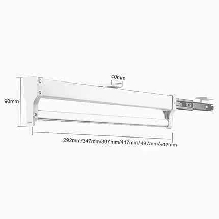 Pull Out Clothes Hanger Rail for Closet, Adjustable Heavy Duty Steel Clothes Storage Hanger Rack Bar for Pants Coats (White, 547mm)