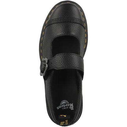 Dr. Martens Women's Addina Flower Mary Jane Flat, Black Milled Nappa, 11