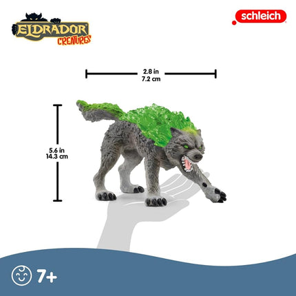 Schleich Eldrador Creatures - 6" Stone Wolf Figurine - Fun Fantasy Animal Figure for Imaginative Play for Boys and Girls - Durable Rock Beast Toy - Cool Monster Toys for Kids Ages 7+ | 70153