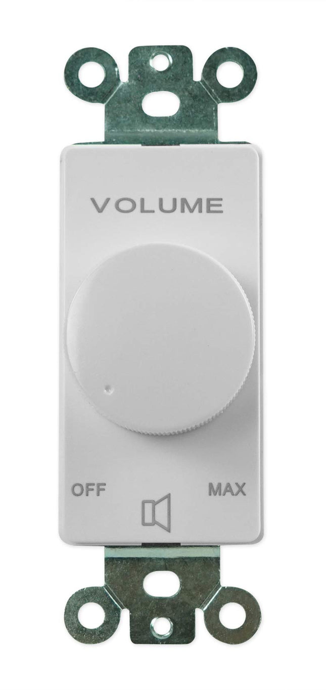 Rockville VOL7035 35W 70V Wall Volume Control, 1-Gang, White, Mono Audio, Easy Install, Dust-Protected, for Commercial Audio Systems