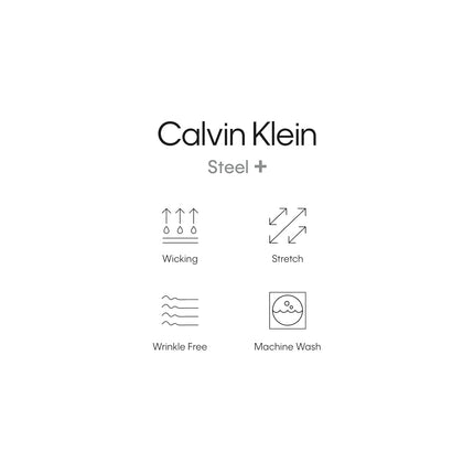 Calvin Klein Men's Dress Shirt Slim Fit Non Iron Stretch Solid, Jet Black, 18.5" Neck 34"-35" Sleeve