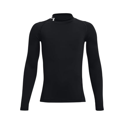 Under Armour Boys Ua Hg Mock Ls T-Shirt, Black, XL