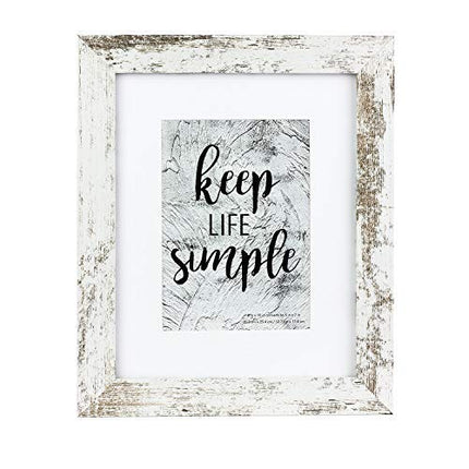 Home&Me 8x10 Picture Frame RottenWhite 2 Pack- Made to Display Pictures 5x7 with Mat or 8x10 Without Mat - Wide Molding - Wall Mounting Material Included